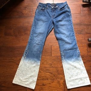 Vintage Bejeweled Express Two-Tone Jeans